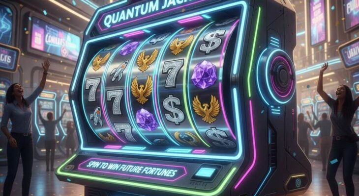 Slot games terbaru 2026 dengan gulungan berputar dan efek cahaya neon realistis